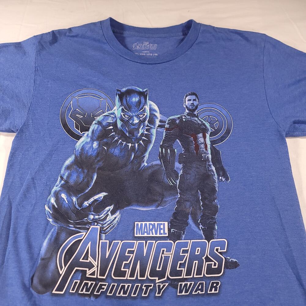 Marvel Avengers Infinity War Graphic Short Sleeve Shirt Youth Boys Size 2X Blue